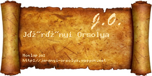 Járányi Orsolya névjegykártya