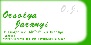 orsolya jaranyi business card